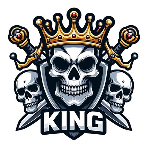 Premium Vector Skull King Mascot Logo Vector Illustration On White