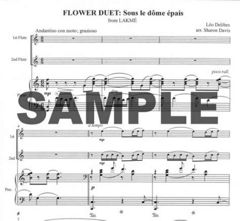 Buy Flower Duet From Lakme Sous Le Dome Epais Online At 10 Flute World