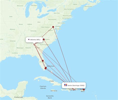 All Flight Routes From Santo Domingo To Atlanta Sdq To Atl Flight Routes