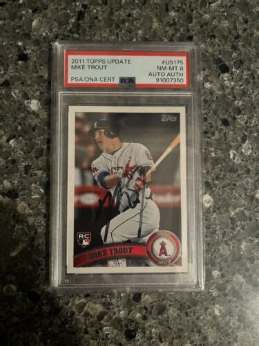 Mike Trout 2011 Topps Update US175 RC Rookie AUTO Authentication PSA