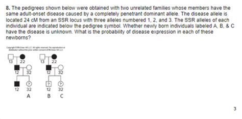 Solved The Pedigrees Shown Below Were Obtained With Two