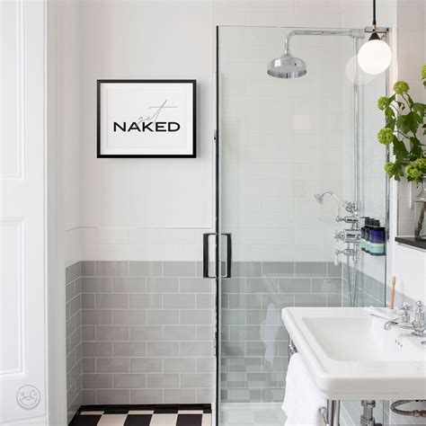 Minimal Bathroom Wall Decor Bathroom Sign Get Naked Print Etsy Uk
