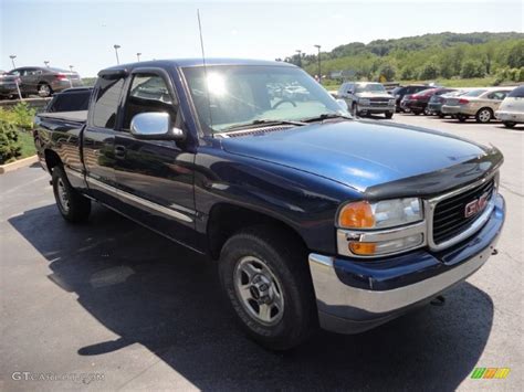 2000 Indigo Blue Metallic Gmc Sierra 1500 Sl Extended Cab 4x4 52817199