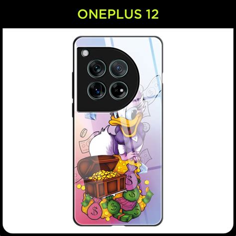 Стеклянный чехол на OnePlus 12 / Ван Плас 12 с принтом "Daisy Duck with ...