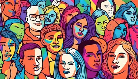 Premium Photo | Pop art illustration of many people on colorful ...