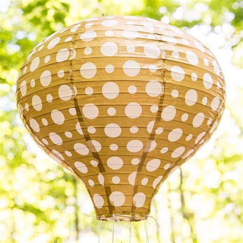 Hot Air Balloon Paper Lantern Set In Gold And White Pack Of Hot Air Balloon Paper Paper