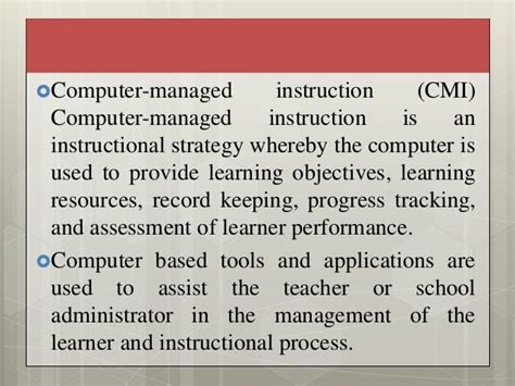 Computer Assisted Instruction Cai