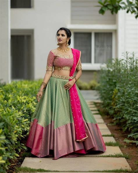 Get Customized Pattu Half Sarees For Best Price Here Lehenga Saree