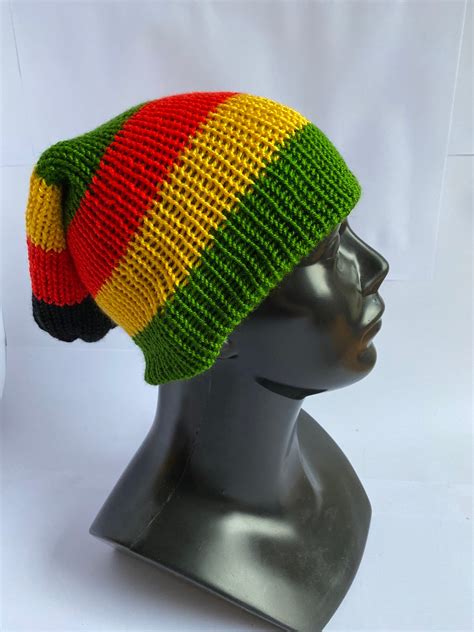 Bestseller Handmade Striped Rasta Double Layered Hat Mens Beanie