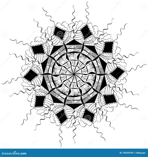 Prydnad Av Linjerna Av Trianglar Och Romben Vektor Illustrationer