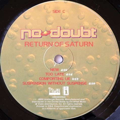 No Doubt - Return Of Saturn - Used Vinyl - High-Fidelity Vinyl Records ...