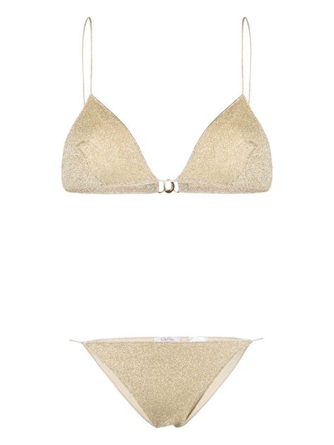 Os Ree Lumiere Triangle Lame Bikini Farfetch