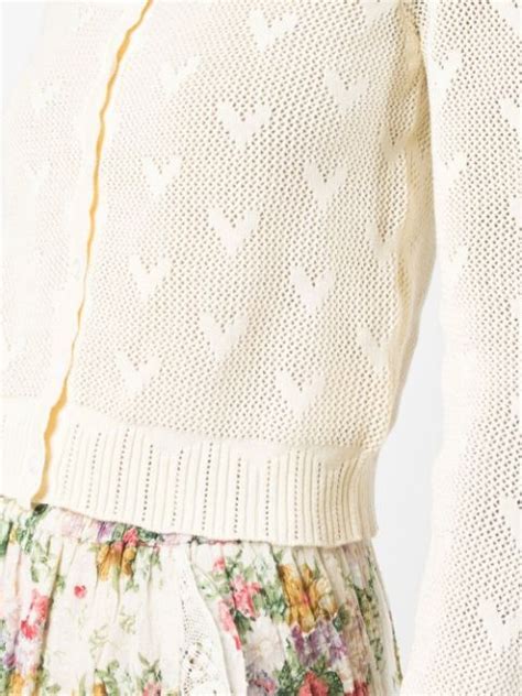 Loveshackfancy Heart Jacquard Pointelle Cardigan Farfetch