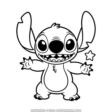 Foto Do Stitch Preto E Branco - Desenho Fácil do Stitch Preto e Branco | Desenho Para Desenhar