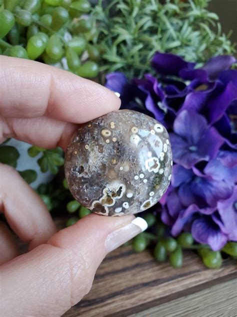 Ocean Jasper Palm Stone Orbicular Jasper Sacred Geometry Etsy