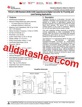 FDC2212 Datasheet(PDF) - Texas Instruments
