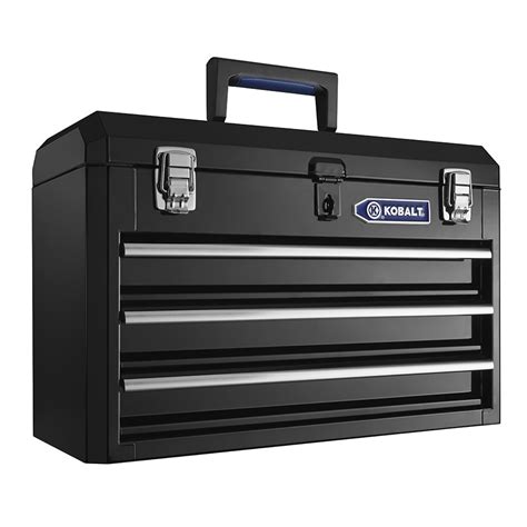 Kobalt Portable 20.67-in 3-Drawer Black Steel Lockable Tool Box at ...