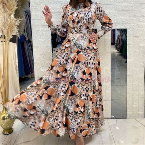 robe motif fleurs imprimee hijabistorema