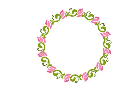 Flower Circle Ornament Border With Transparent Background Png