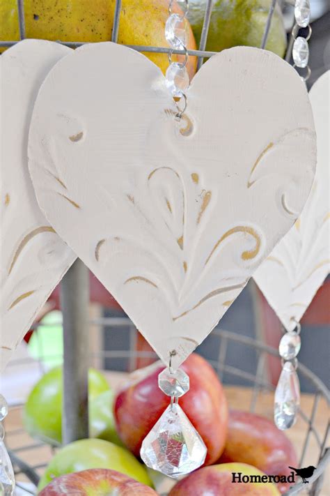 Tin Tile Heart Ornaments