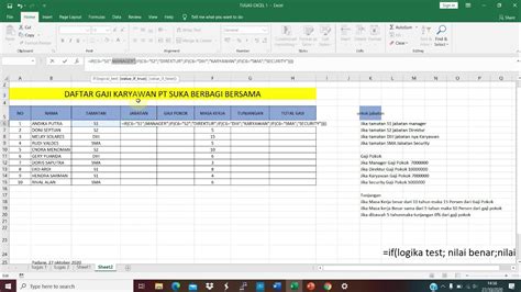 TUTORIAL CARA CEPAT DAN MUDAH MENGGUNAKAN FUNGSI LOGIKA IF PADA