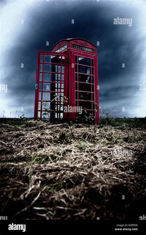 A red telephone box, for a public telephone designed by Sir Giles ...