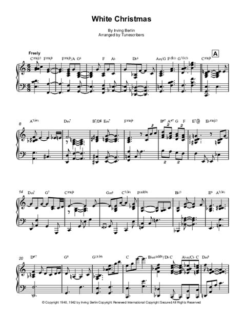 White Christmas Arr Tunescribers By Irving Berlin Sheet Music For