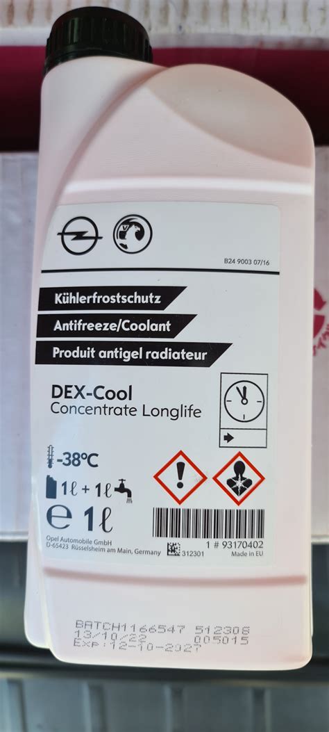 GM Dex-Cool Concentrate Longlife (MIX 50/50 -38C) — Chevrolet Orlando ...