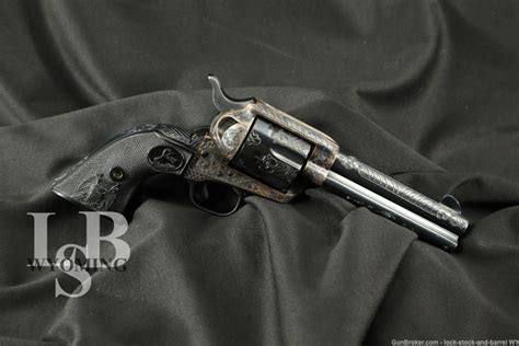 Factory Engraved Colt Single Action Army Saa 44 40 Wcf Revolver 1982