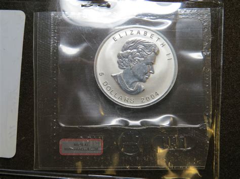 2004 1 Oz Silver Maple Leaf Privy Mark Coin Year Of The Monkey $5 ...