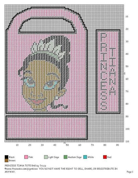 PRINCESS TIANA TOTEBAG By TRICIA 2 2 Plastic Canvas Patterns Plastic