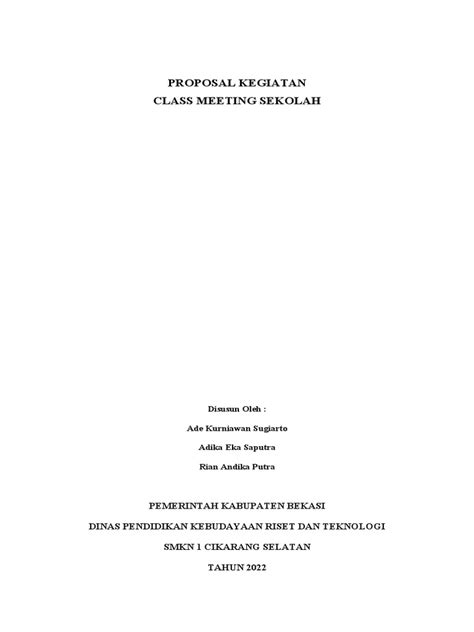 Proposal Kegiatan Class Meeting Osis Pdf