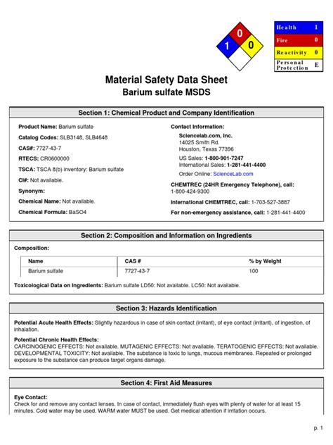 Barium Sulfate | PDF | Toxicity | Water