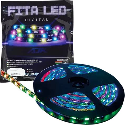 Fita Led Ajk Digital Rgb Ws2811 36w Ip65 300 Led Smd 5m