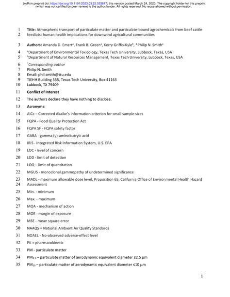 PDF Atmospheric Transport Of Particulate Matter And Particulate Bound