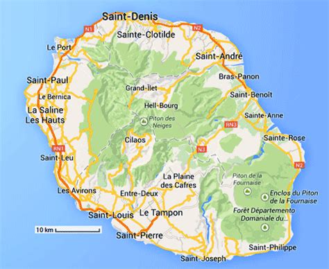 carte de la reunion carte