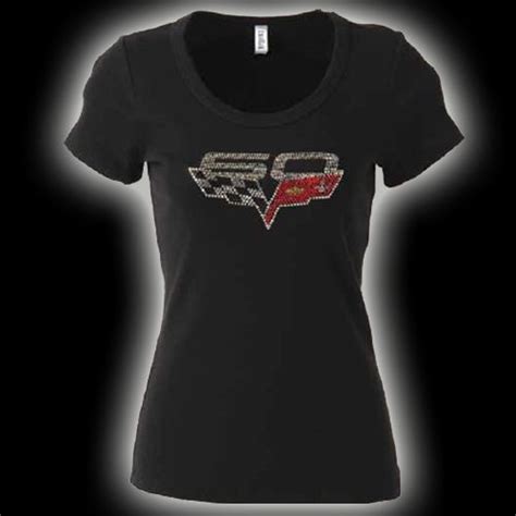 Corvette 60th Anniversary Rhinestone Ladies Tee Ladies Apparel Corvette Apparel