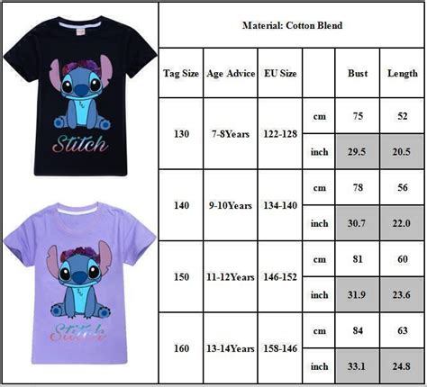 Lilo And Stitch Kids T Shirt Children Boys Girls Short Sleeve Basic Tee