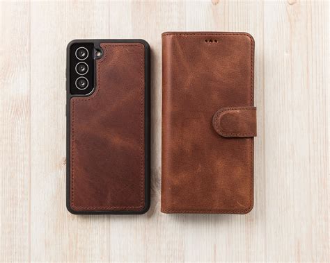 Brown Leather Samsung Wallet Case For S S S S S Etsy