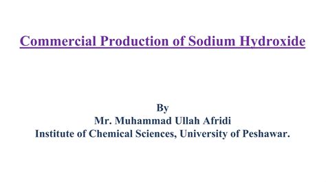 Commercial Preparation Of Sodium Hydroxide Ppt