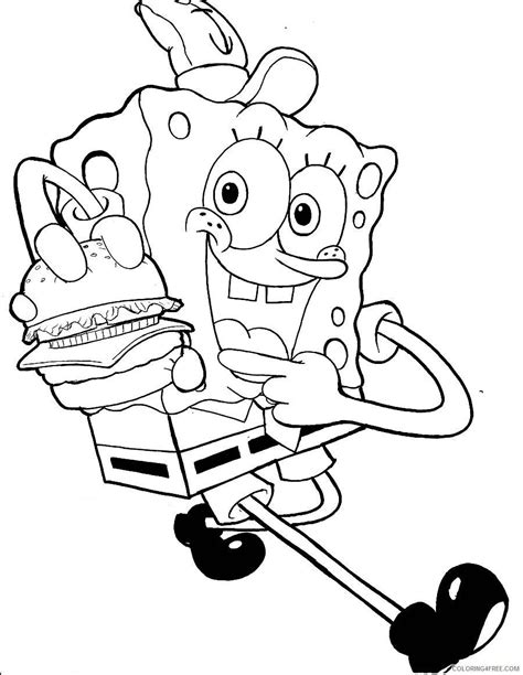 Spongebob Krabby Patty Coloring Pages Through The Thousand