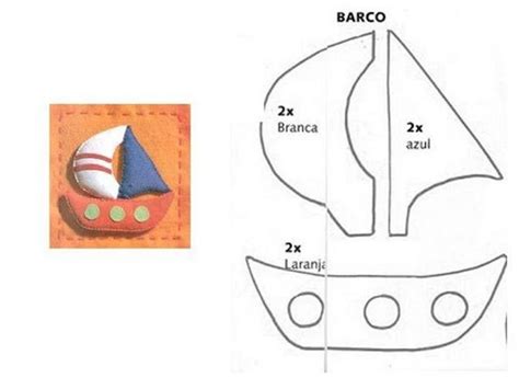 Molde Barco em tecido para imprimir - Molde para Artesanato