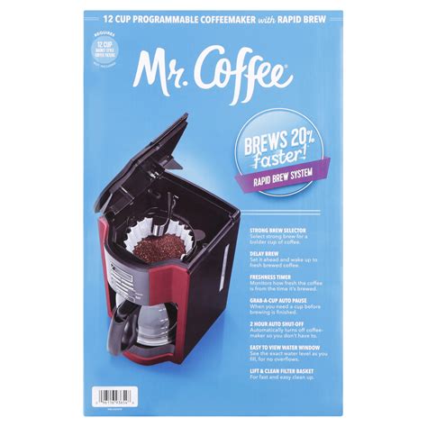 Mr Coffee 12 Cup Programmable Coffeemaker Rapid Brew Red