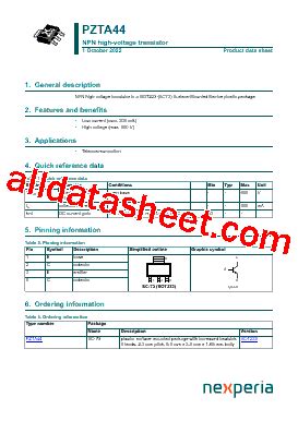 Pzta Datasheet Pdf Nexperia B V All Rights Reserved