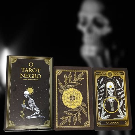 Tarot Tarô Marselha Negro 22 Cartas E Manual caveiras