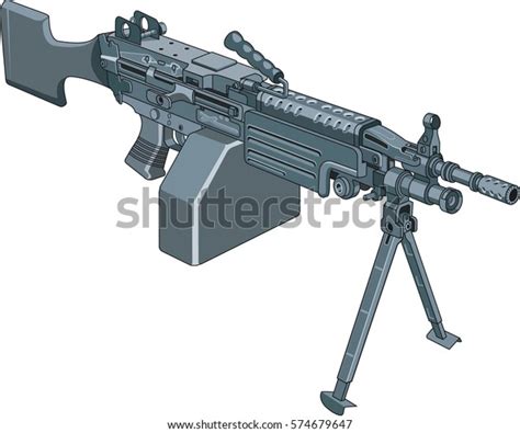 M249 Machine Gun Vector Stock Vector Royalty Free 574679647