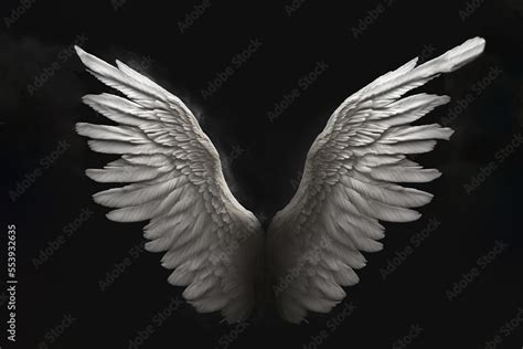 Angel Wings on a Dark Background created with Generative AI technology Stock Illustration ...