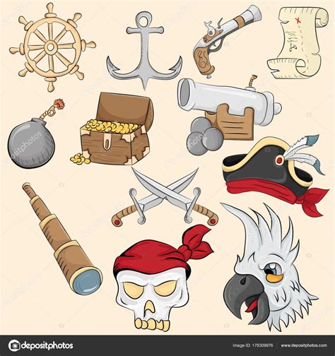 Pirates pirates habillés d armes et d accessoires Image vectorielle