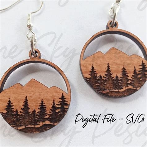 Mountain Earring Svg Mountain Earring Laser Cut File Etsy