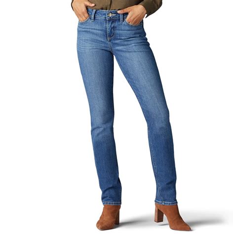 Lee Womens Lee Secretly Shapes Straight Leg Jeans Serene Walmart